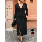 Lace V-Neck Maxi Dress