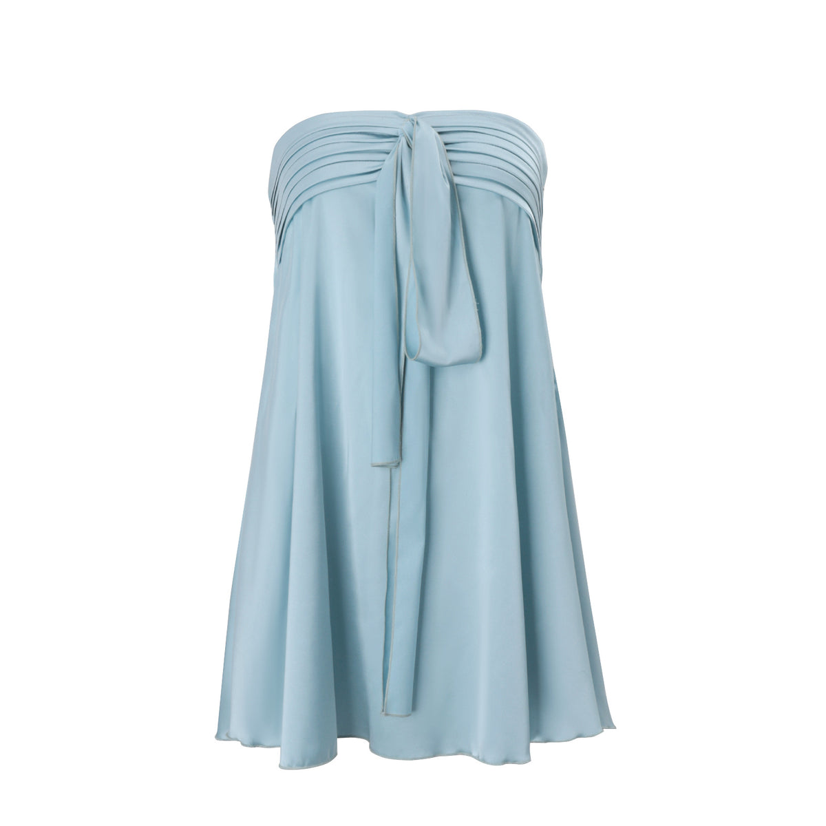 Spring Street Satin Strapless Strap Solid Color Sleeveless Dress