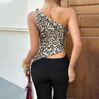 Leopard Print Single Shoulder Sloping Shoulder Sling Women