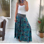 Summer Positioning Elastic Waist Wide Leg Pants Casual Pants for Women