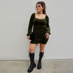 Women's Plus Size Velvet Backless Maxi Dress