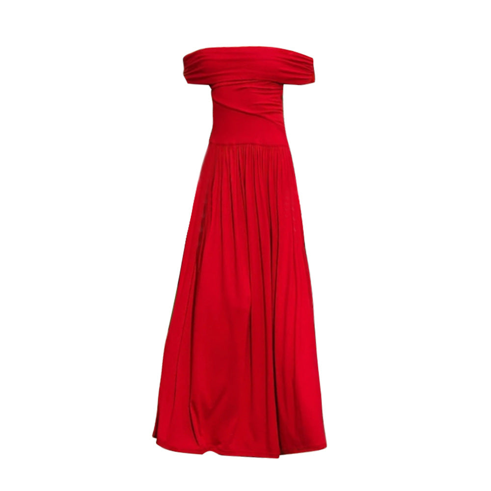Women's Red Off-Shoulder Cocktail Dress