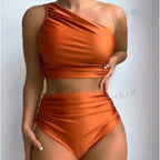 Solid Color Bikini Swimwear
