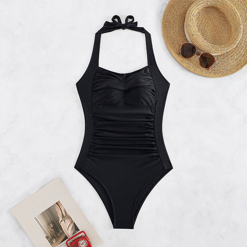 Halter Tether One-piece Swimwear
