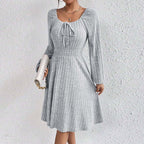 Minimalist Design Dress Casual All Matching High Waist A Line Dress