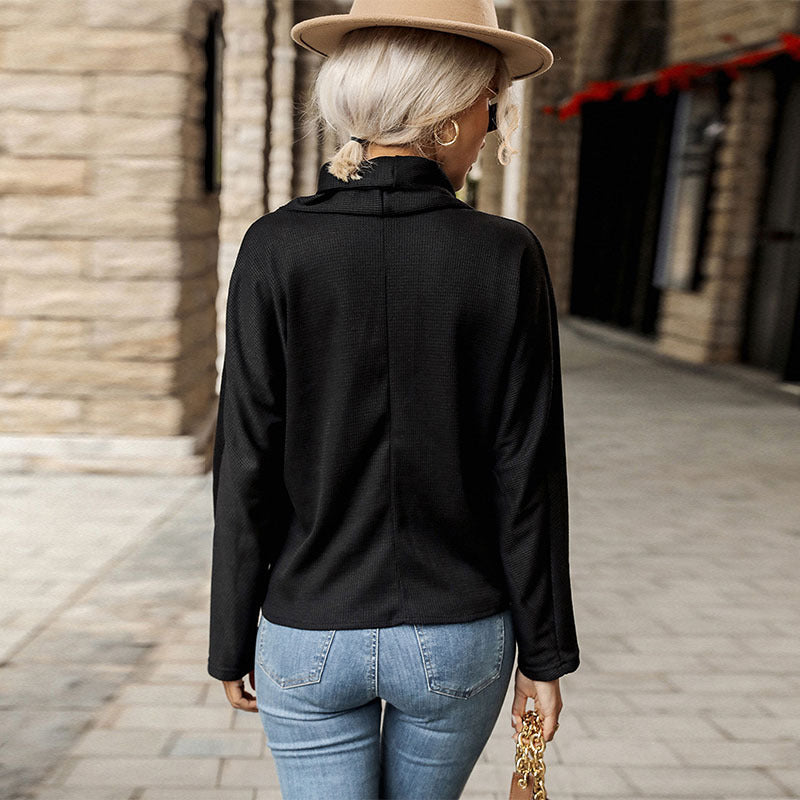 Women's Fall Women Clothing Sunken Stripe Twist Solid Color Shirt For Women