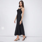 Women's Satin Cowl-Neck Cami Maxi Dress