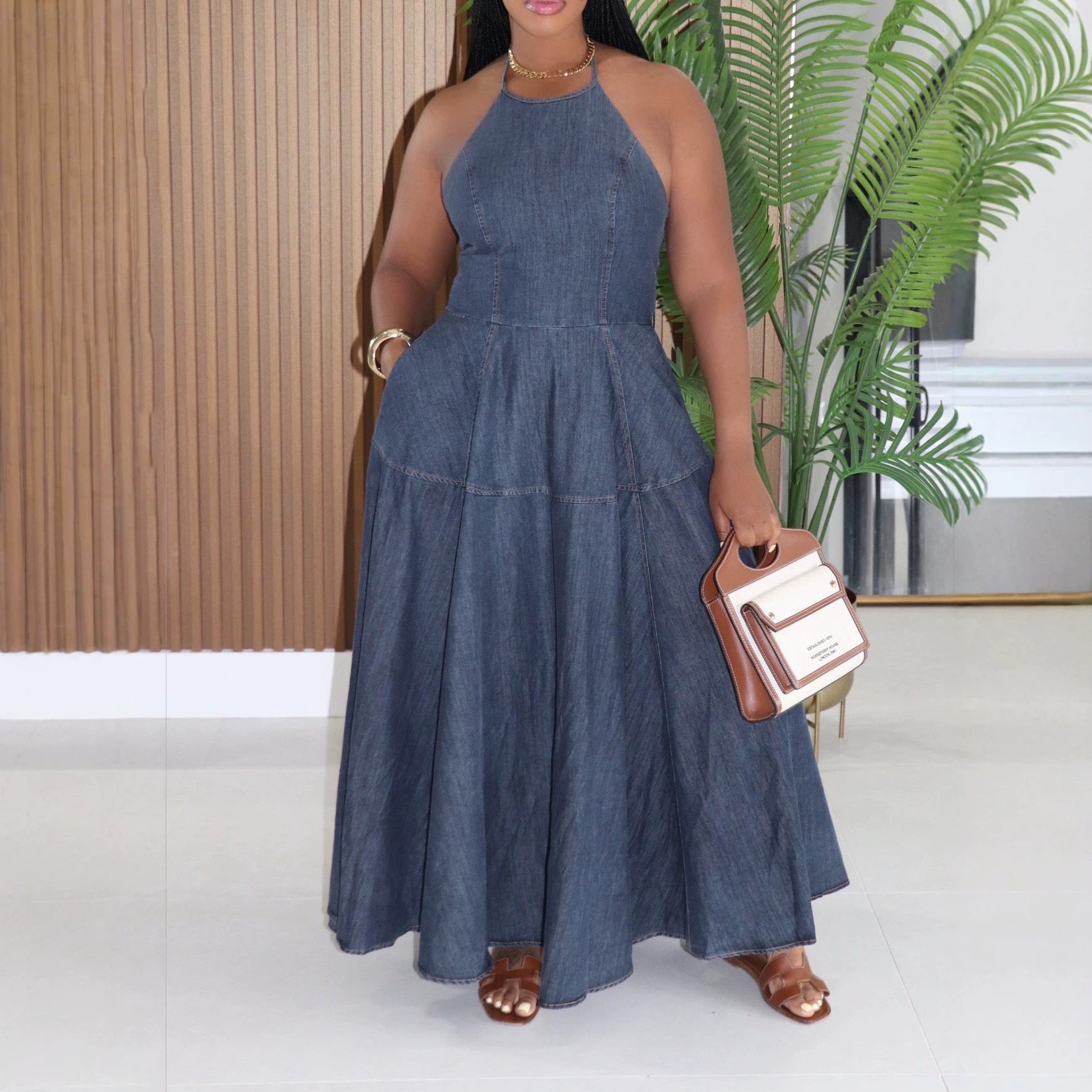 Women's Maxi Denim Dress