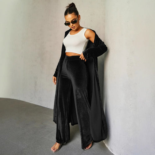Velvet Trousers Cloak Set