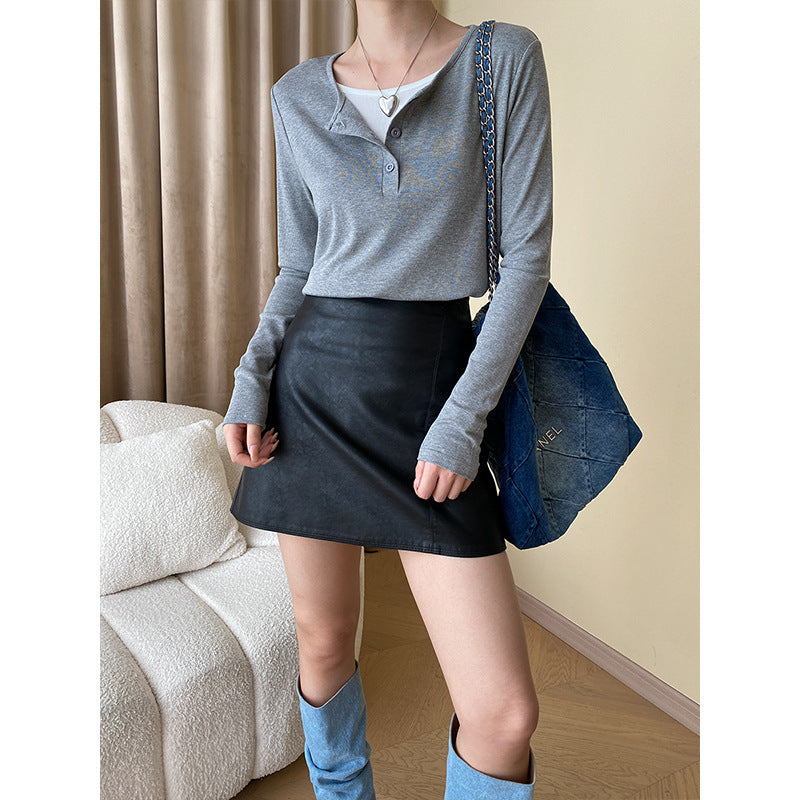 High-Waist A-Line Mini Skirt