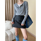 High-Waist A-Line Mini Skirt