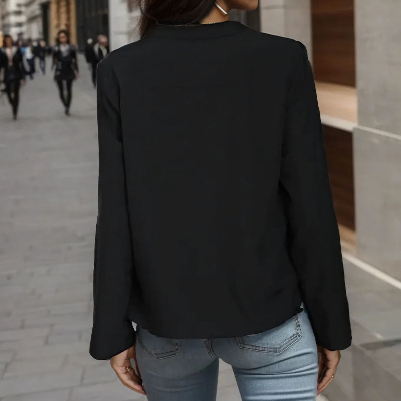 Women's Spring Women Clothing Pullover Solid Color Long Sleeve Shirt For Women