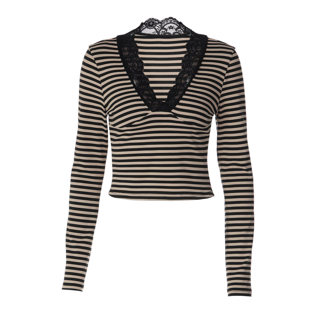 Women's French Lace V-Neck Top