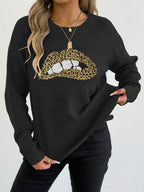 Black Leopard Print Lip