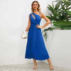 Asymmetric Cutout A-Line Maxi Dress