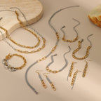 Gold Silver Color Matching Chain Earrings