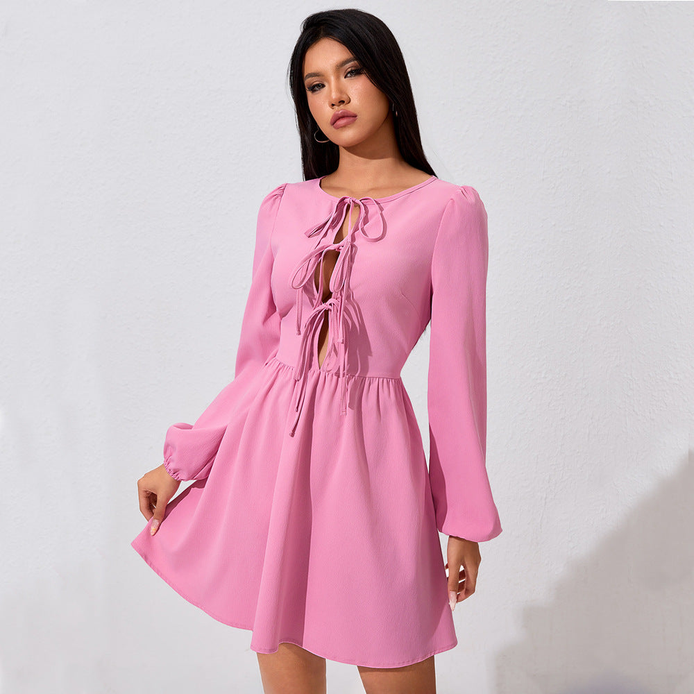 Women Sweet Pink Dress Sweet Girl Age Reducing Midi Dress