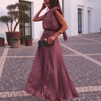 Spring Summer Satin Printed SL Loose Vacation Skirt Two
