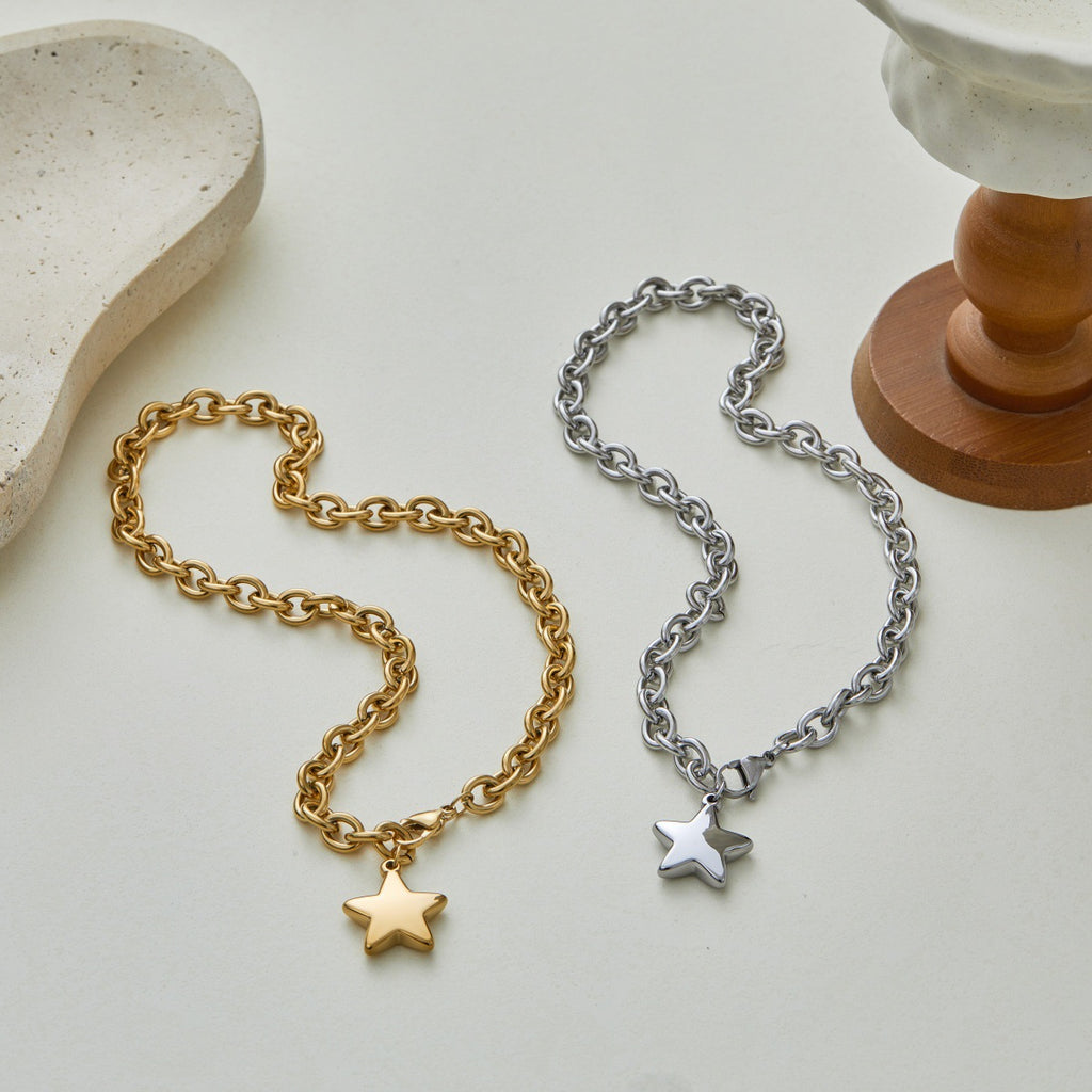 Women's Gold Silver Cuban Link Necklace