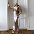 Halter Waist Sheath Maxi Dress