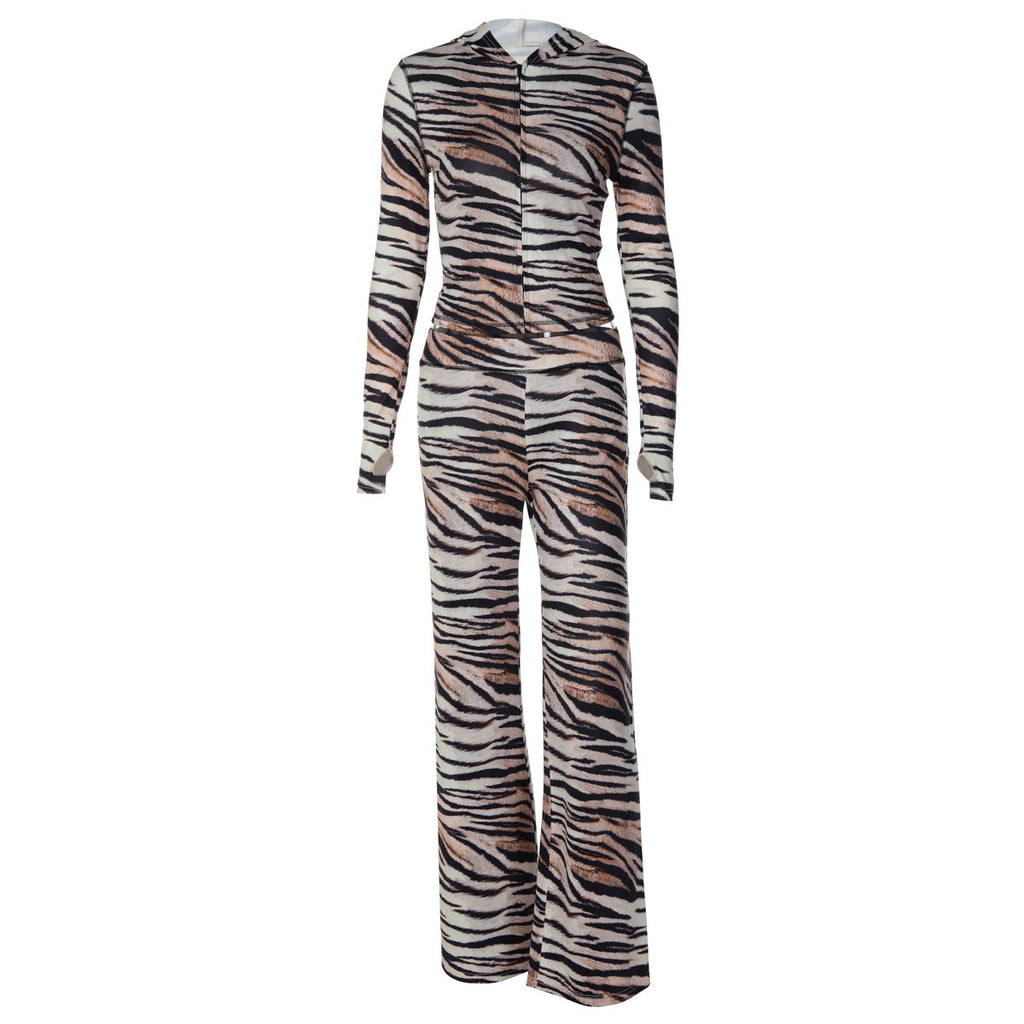 Women's Animal Print Jacket Set