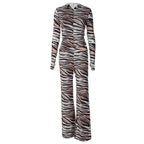 Women's Animal Print Jacket Set