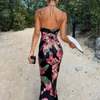 Floral V-Neck Vintage Cami Maxi Dress