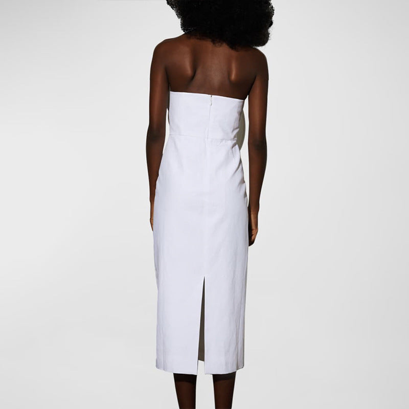 Women's 3d Floral Strapless Bandage Dress