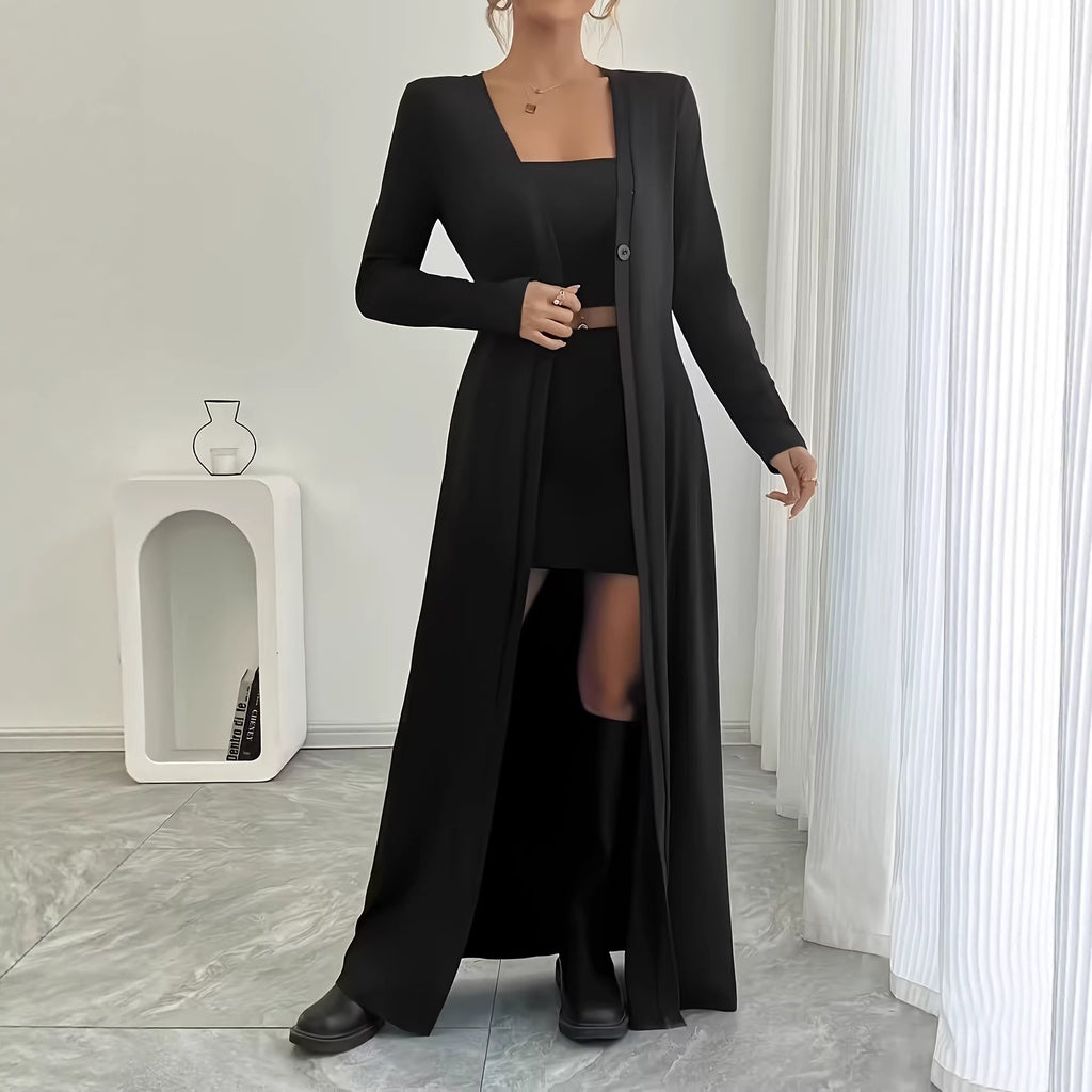 Women's Plus Size Long Knit Cardigan