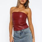 Tank Top Backless Solid Color Nightclub Tube Top Vest