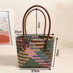 Pp Long Woven Handle Color Matching Coffee