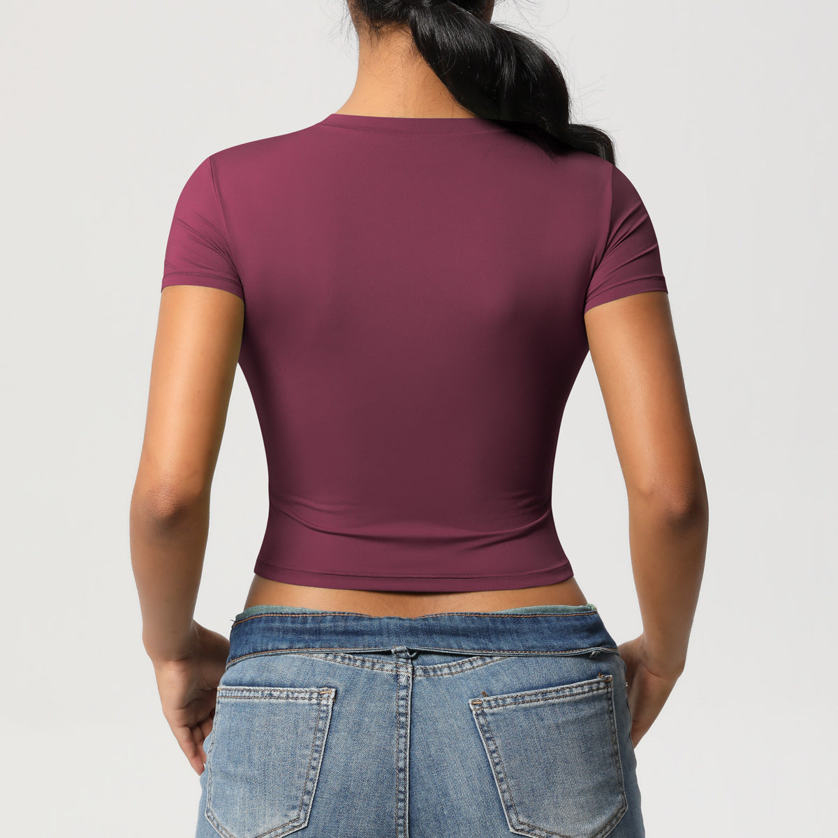Women's Quick-Dry Cropped Sports T-Shirt