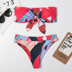Print Tie One-piece Swimwear