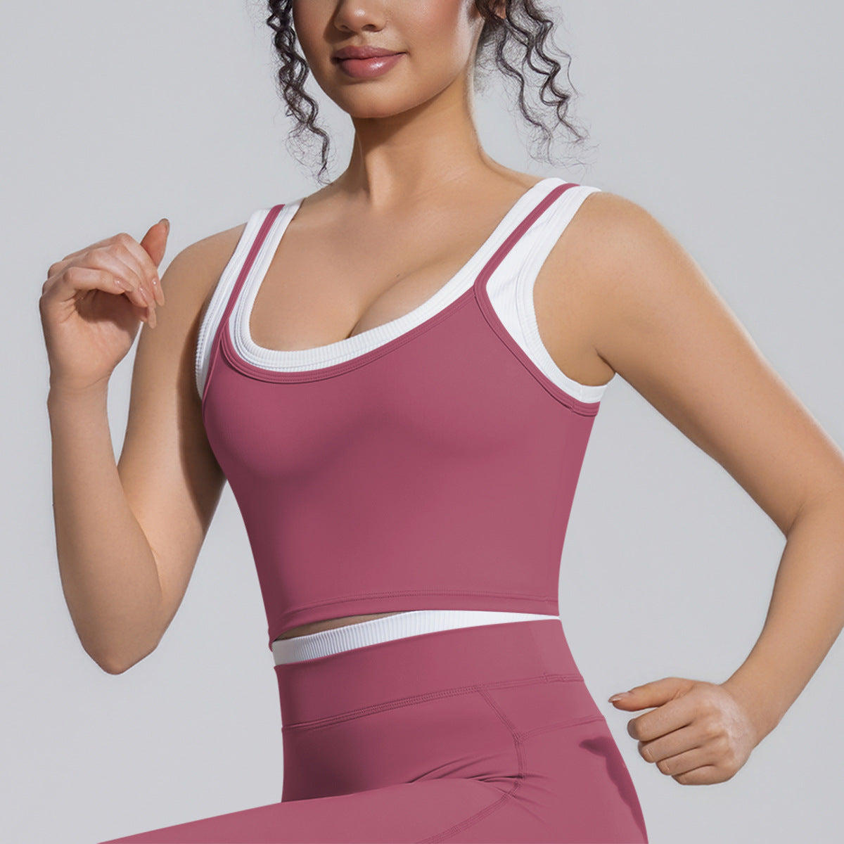 Women's Color-Block Backless Sports Vest
