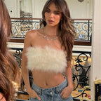 's Fried Street Off The Shoulder Sling Sweet Furry Ultra Short