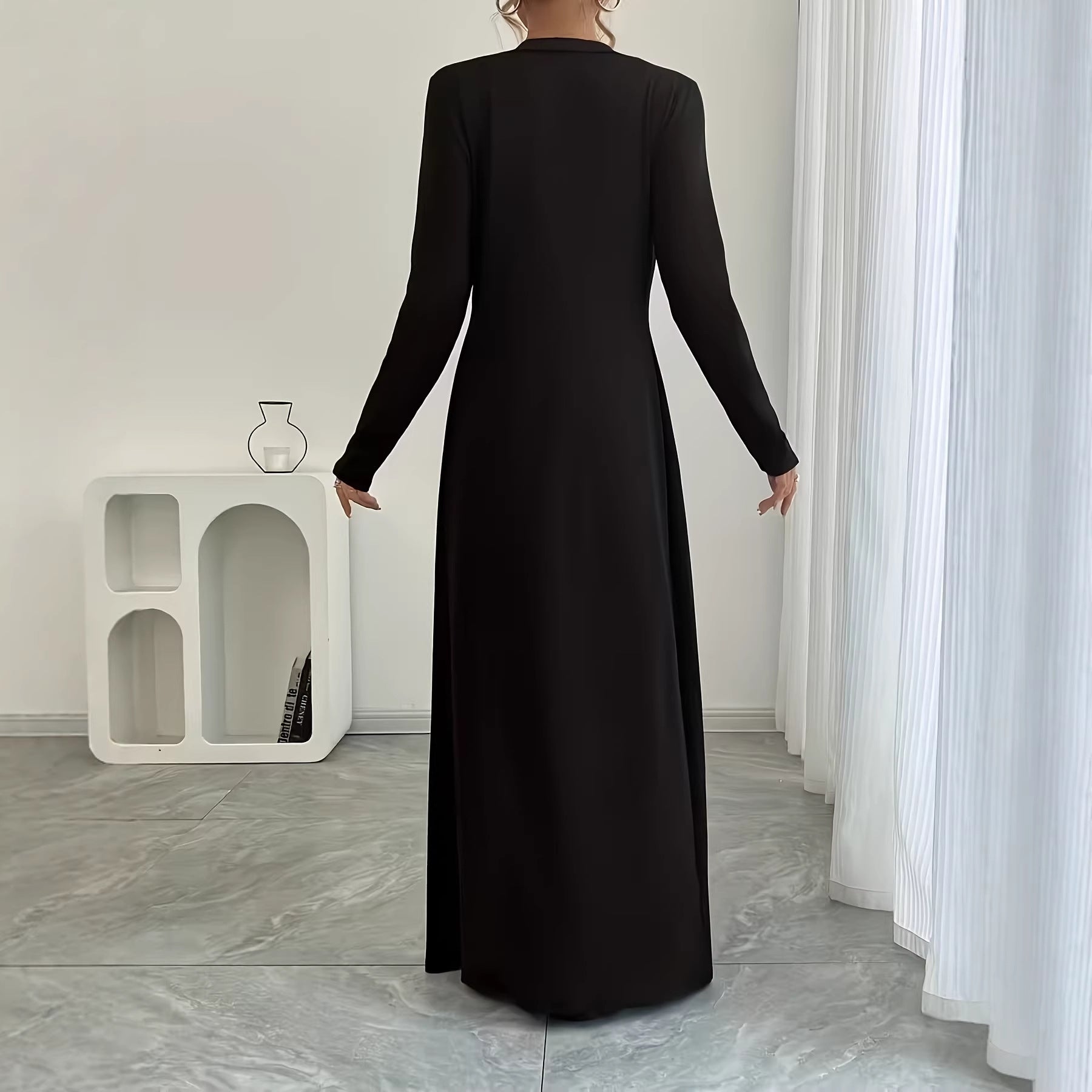 Women's Autumn Solid Color Long Cardigan Long Sleeve Slim Fit Slimming Top Women