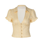 Women's Button-Up Short Sleeve Cardigan Top