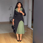 Women's Button-Front Collared Maxi Dress