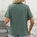 Solid Color Short Sleeve Detachable Top