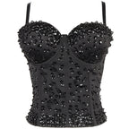 's Corset Beaded Sequ Waist Strap Three Dimensional With Chest