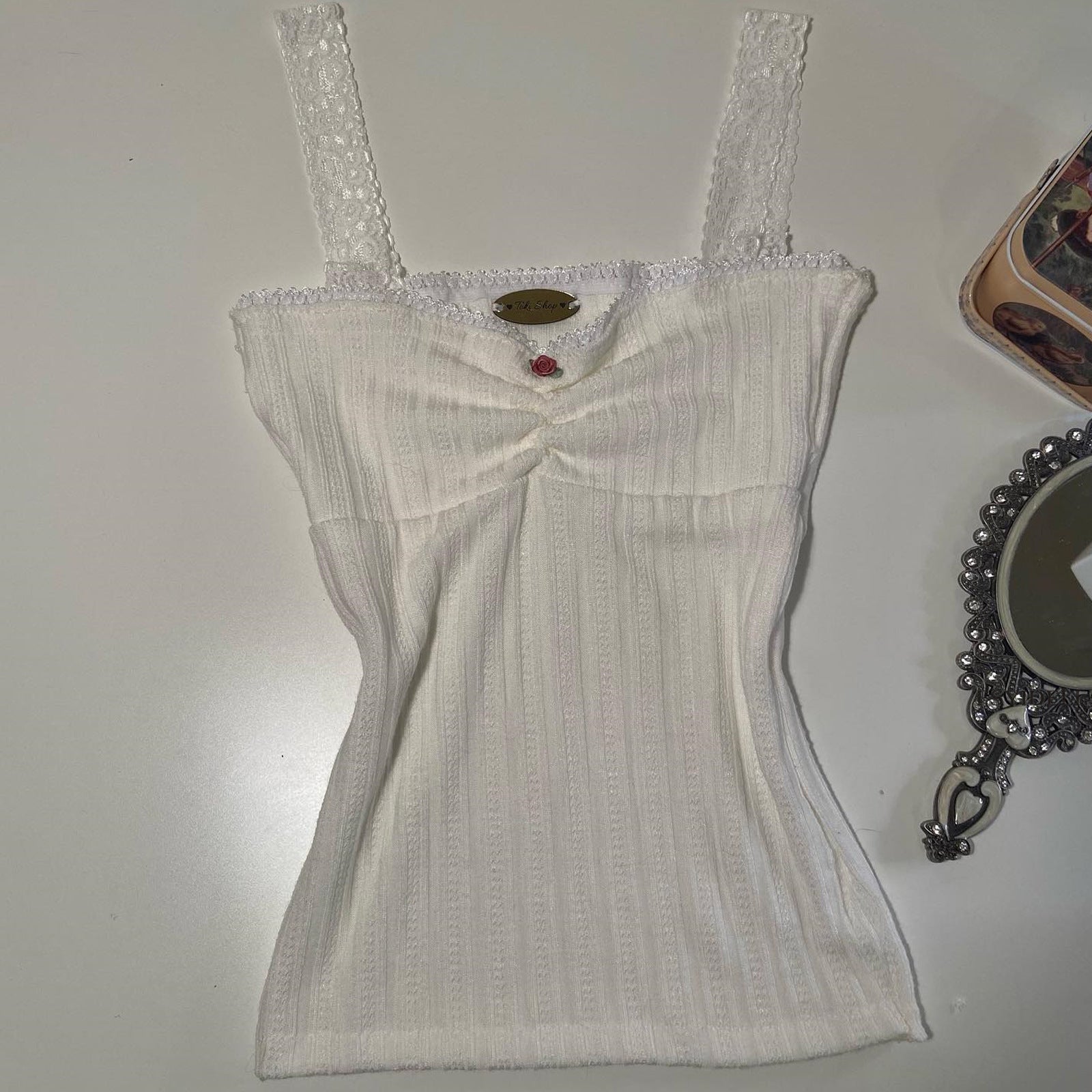 Lace Ruched Strapless Tube Top