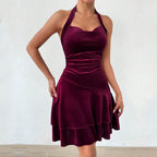Women's Women's Halter Dress Backless Socialite Design Short