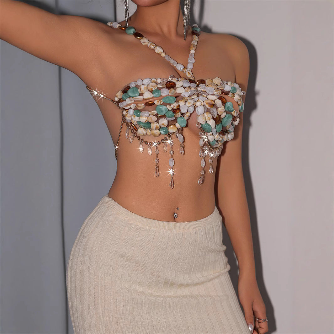 Women's Lace Halter Backless Body Chain Necklace
