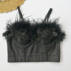 's Camisole Independent Stand Feather Wrapped Chest Colorful