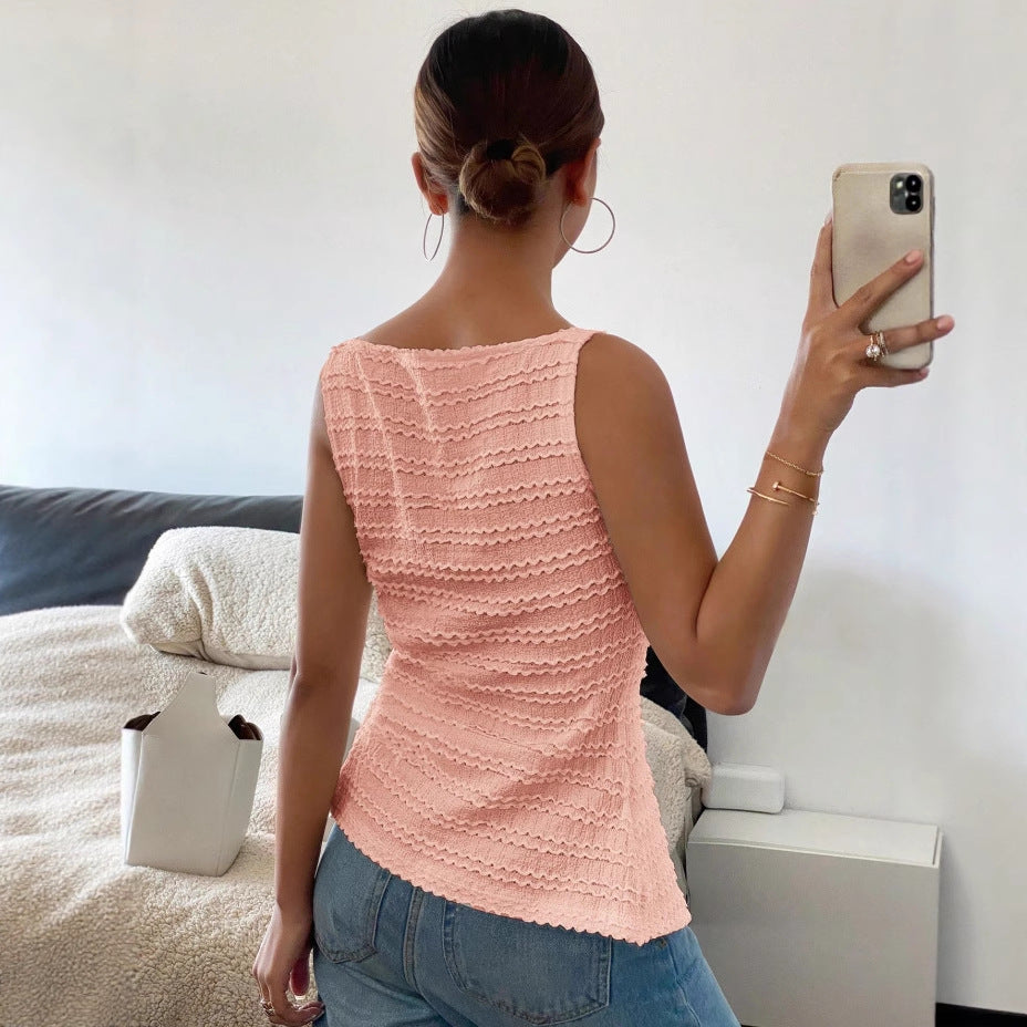 Single Breasted Slim Sleeveless Vest
