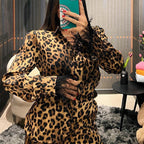 Leopard Shirt & Wide-Leg Pants Set