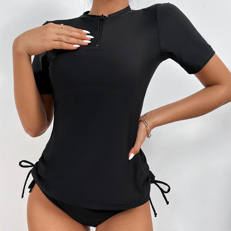 Short Sleeve One-piece Swimwear