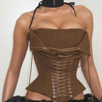 's Advanced Design Boning Corset Lace Up Corset Tube Top