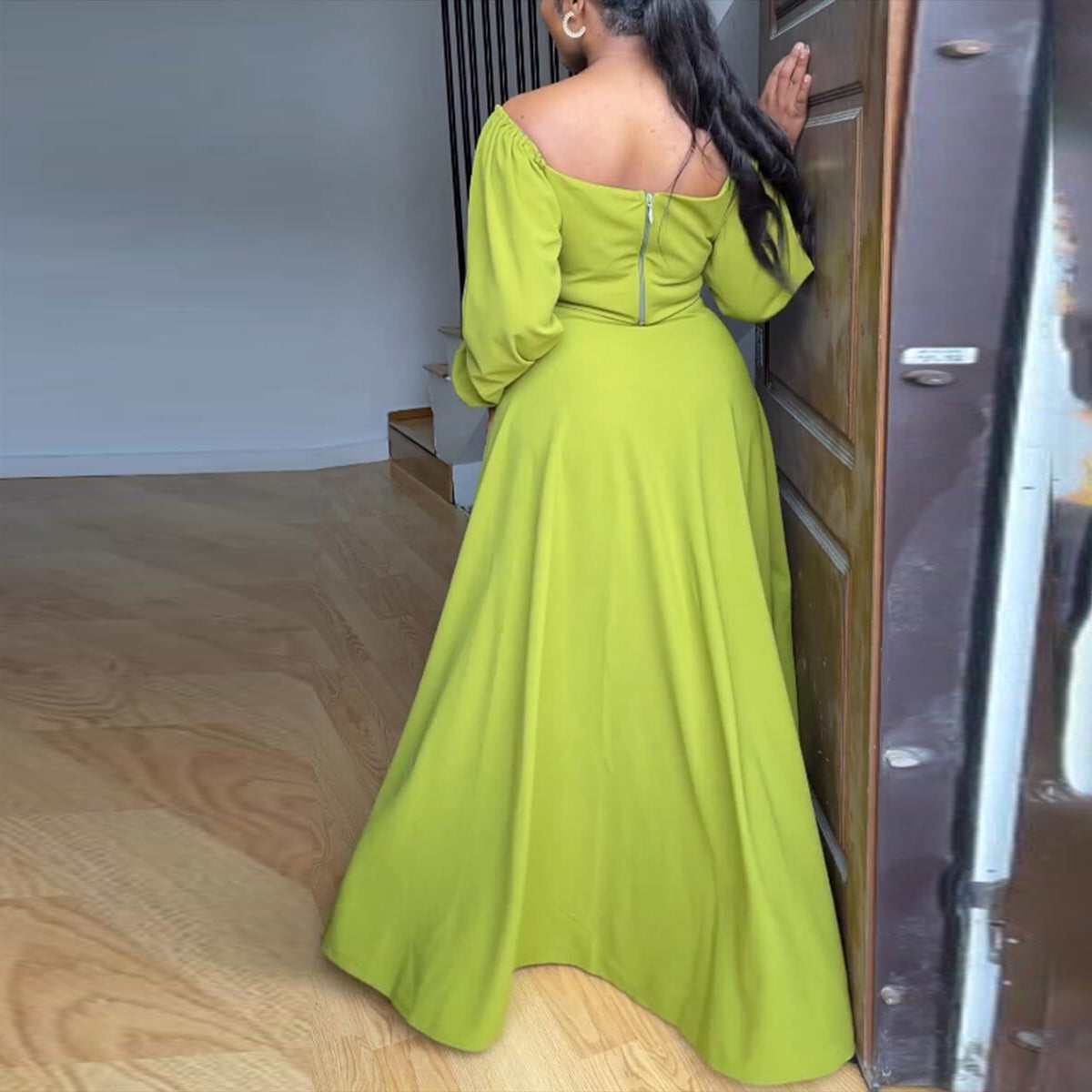 Women's Off-Shoulder High-Waisted Split Two-Piece Skirt Set