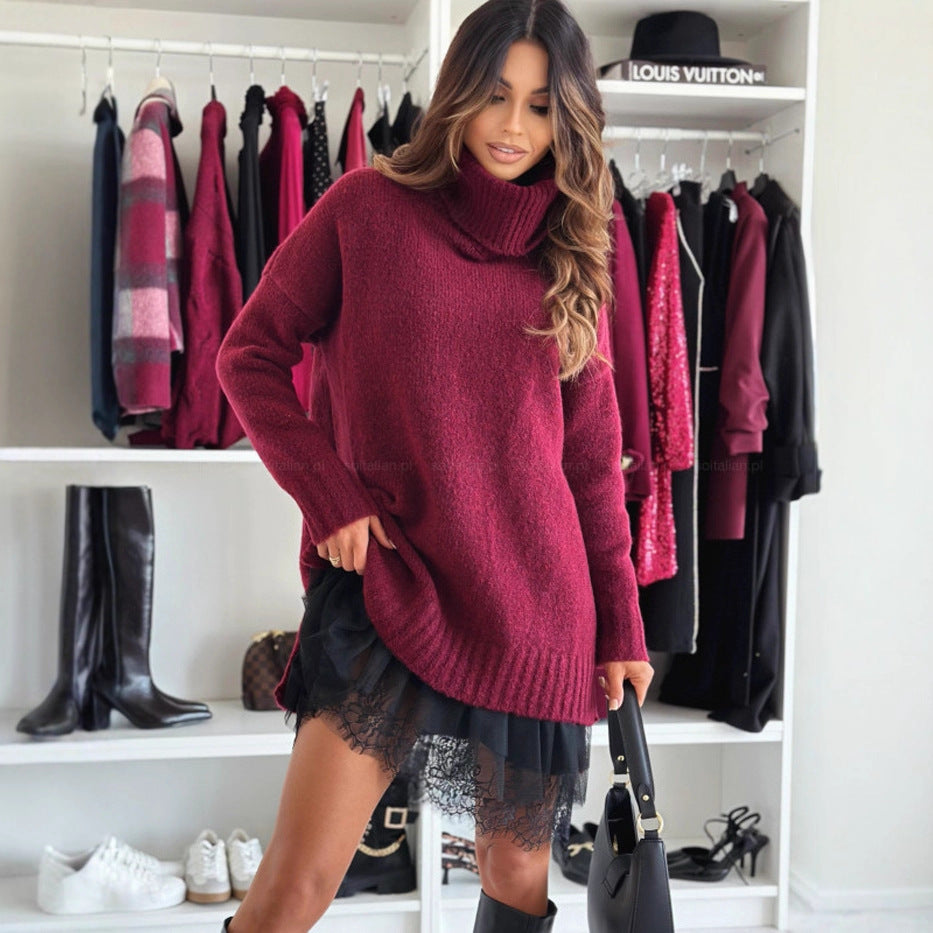 Women's Long Sleeve Collared Sweater Coat
